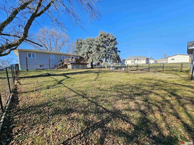 view of yard featuring a deck