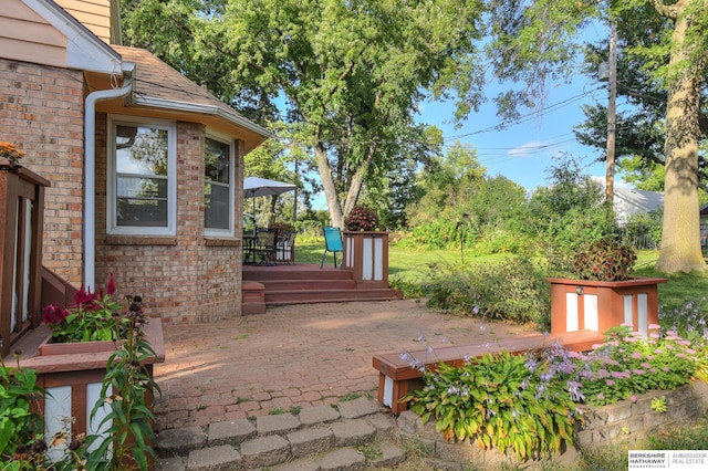 view of patio with a deck