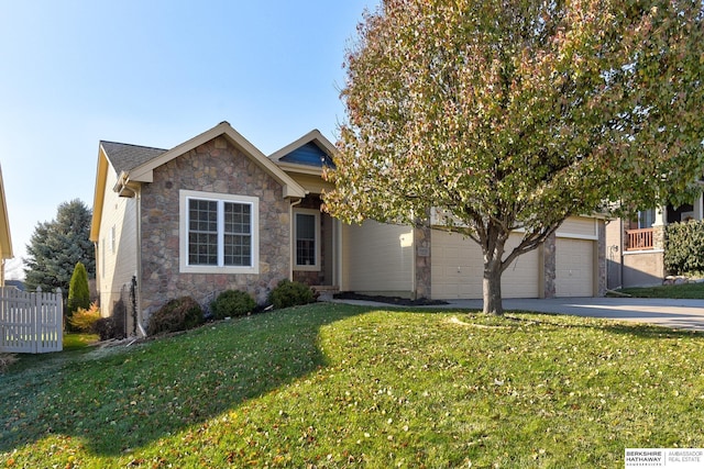 view of front of home with a front yard