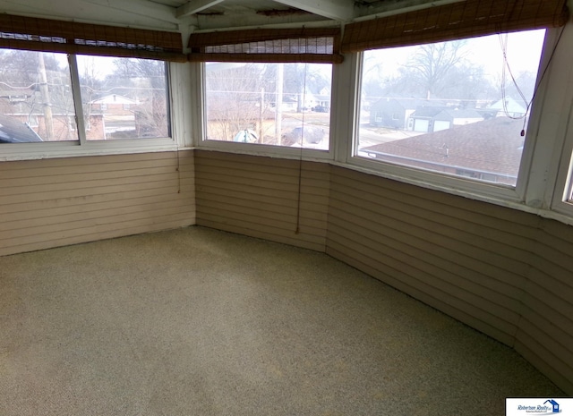 view of unfurnished sunroom