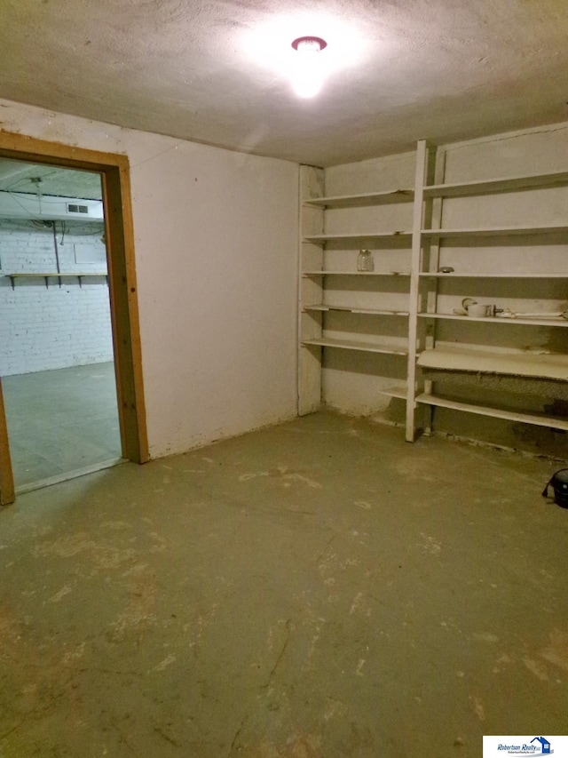 view of unfinished basement