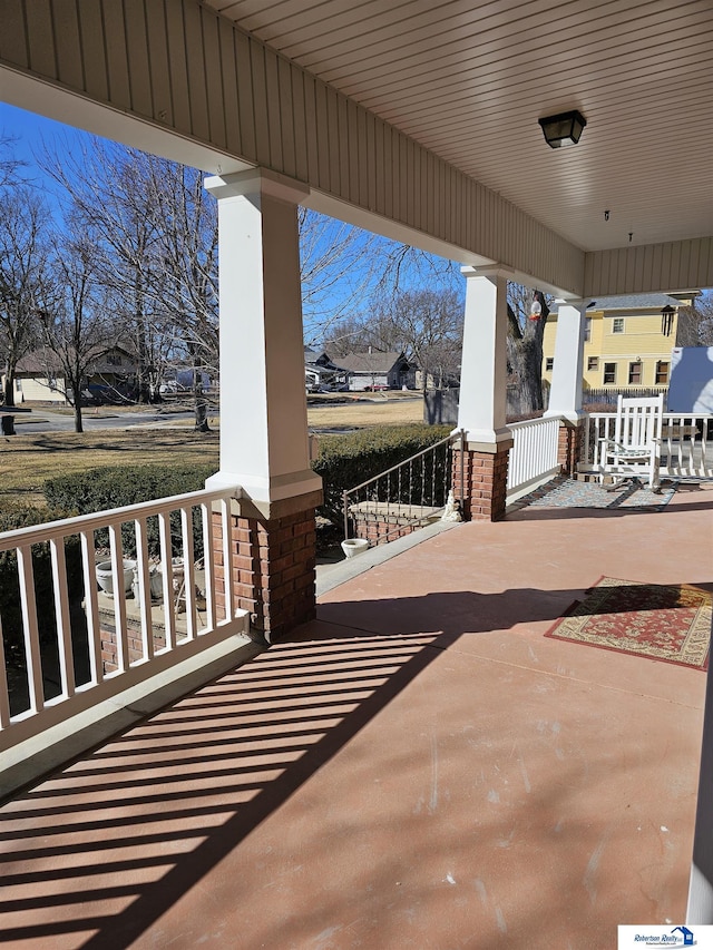 view of patio / terrace featuring covered porch