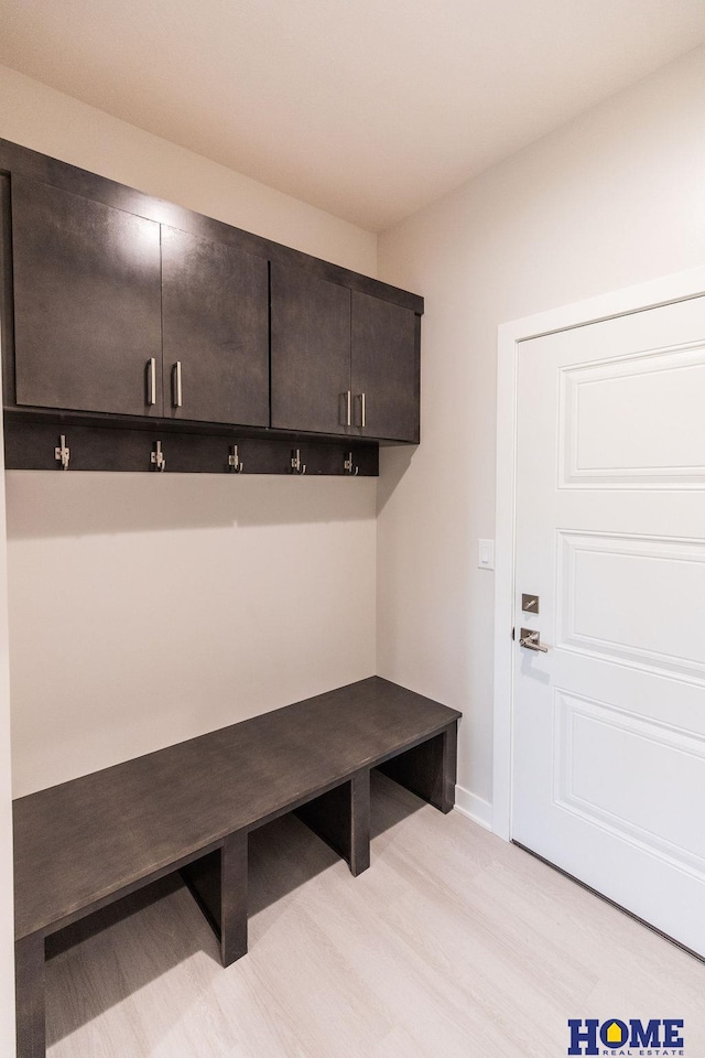 mudroom with light wood-type flooring