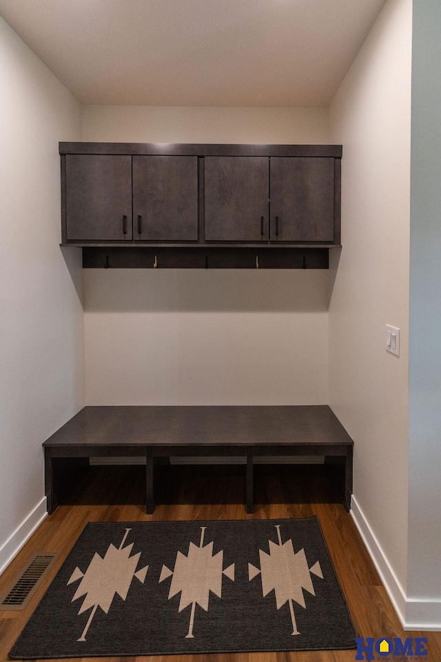 mudroom featuring dark hardwood / wood-style flooring