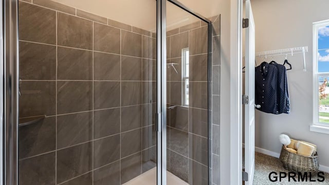 bathroom featuring walk in shower