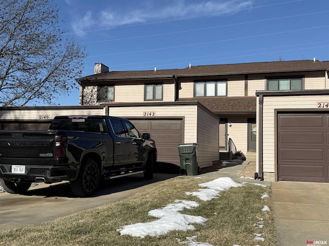 view of front of house with a garage