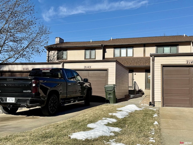 view of property featuring a garage