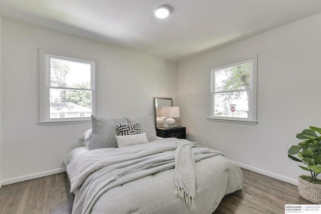 bedroom featuring wood-type flooring