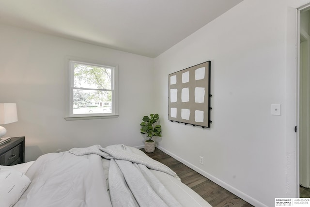 bedroom featuring dark wood-type flooring