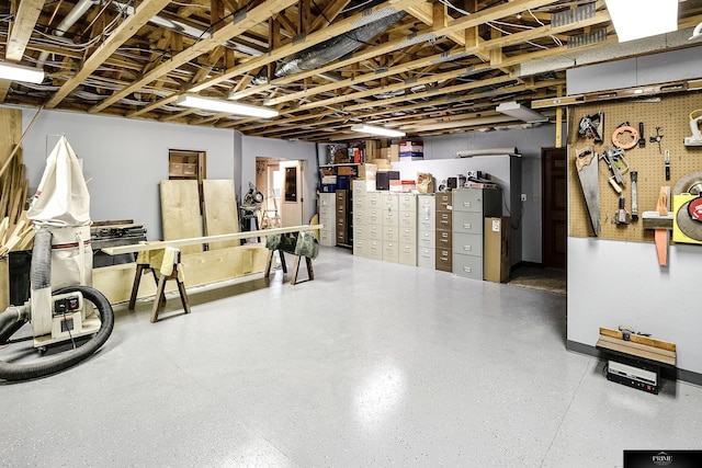 basement featuring mail boxes