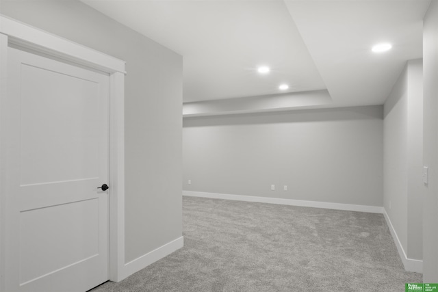 basement featuring carpet