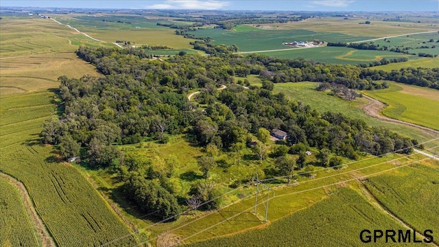 aerial view with a rural view