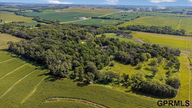 aerial view with a rural view