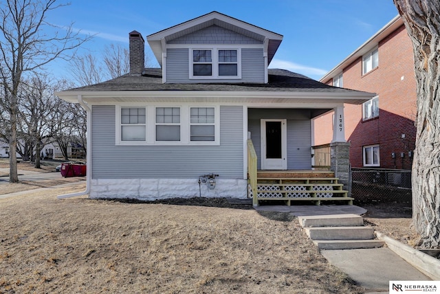 bungalow-style home featuring a porch