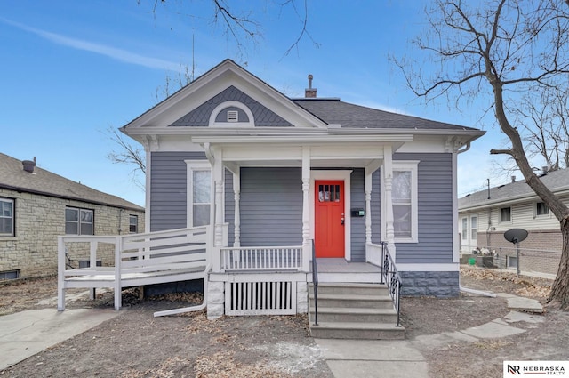 view of front of home with covered porch