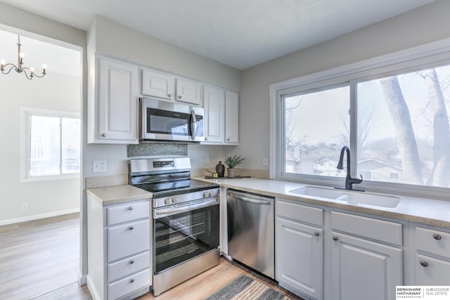 kitchen featuring white cabinetry, sink, plenty of natural light, and stainless steel appliances