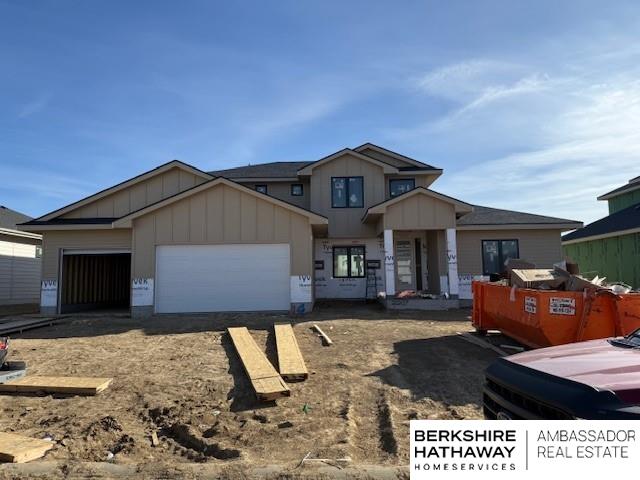 view of front of home with a garage