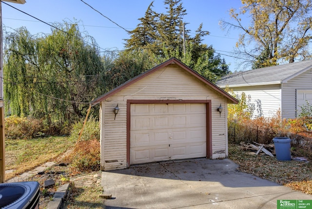 garage with central AC unit