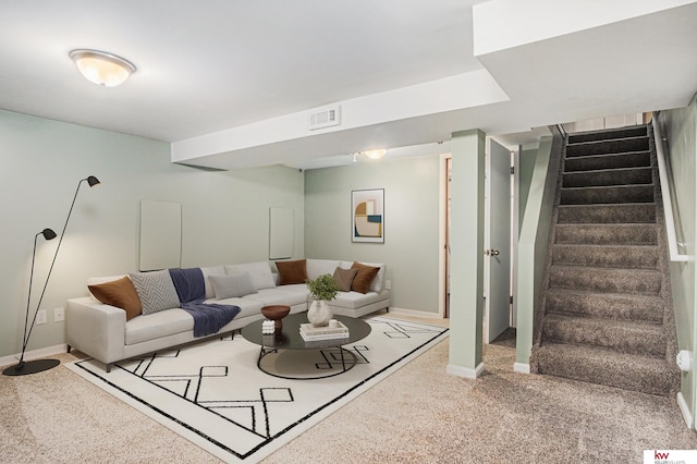 view of carpeted living room