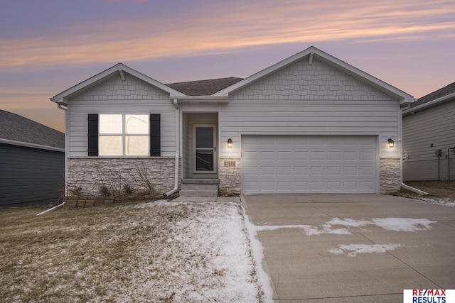 view of front of house featuring a garage