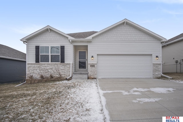 view of front of house with a garage