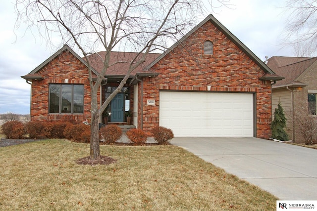 front of property with a garage and a front yard