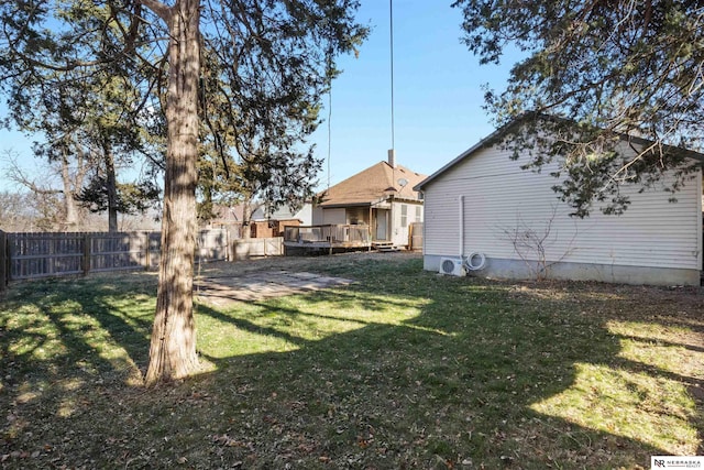 view of yard featuring a deck