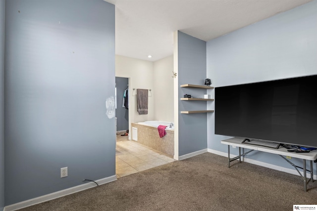 interior space featuring tile patterned flooring