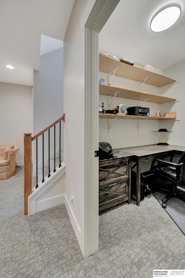 view of carpeted office