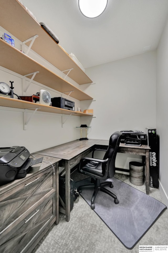 view of carpeted office space