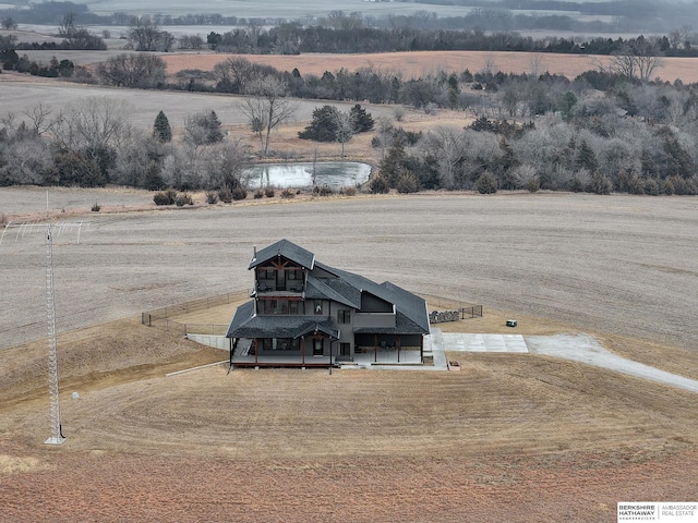 aerial view with a rural view