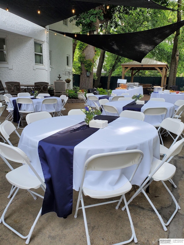 view of patio with a gazebo