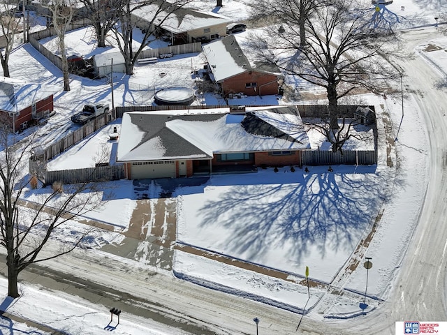 view of snowy aerial view