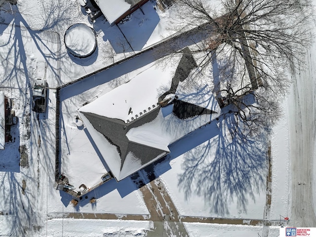 view of snowy aerial view