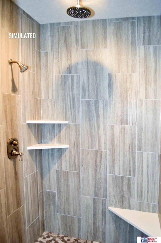 interior details with tiled shower