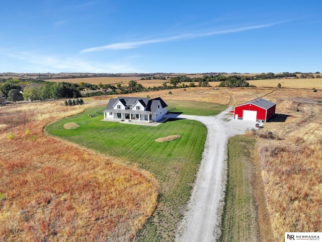 drone / aerial view with a rural view