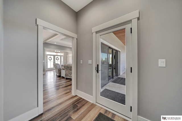 interior space with wood-type flooring