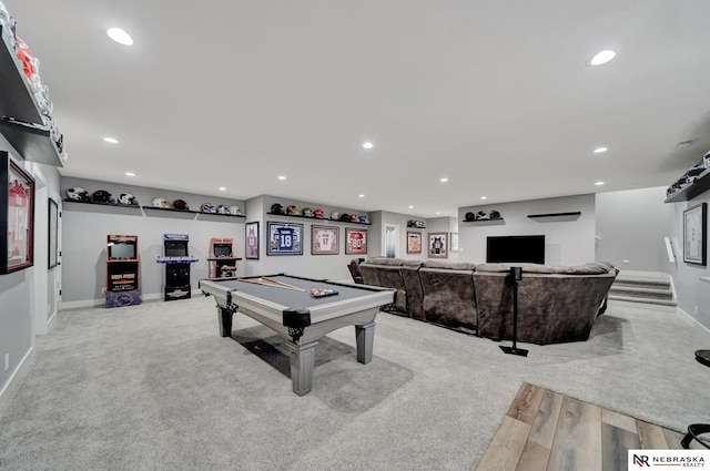 game room with billiards