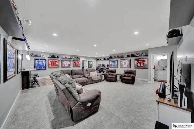 view of carpeted living room