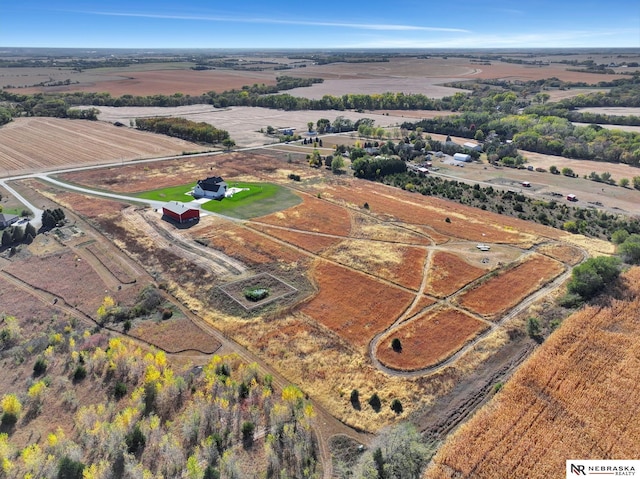 drone / aerial view with a rural view