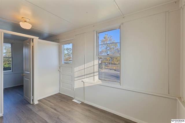 interior space with a wealth of natural light and wood-type flooring