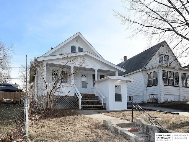 view of front of house with covered porch