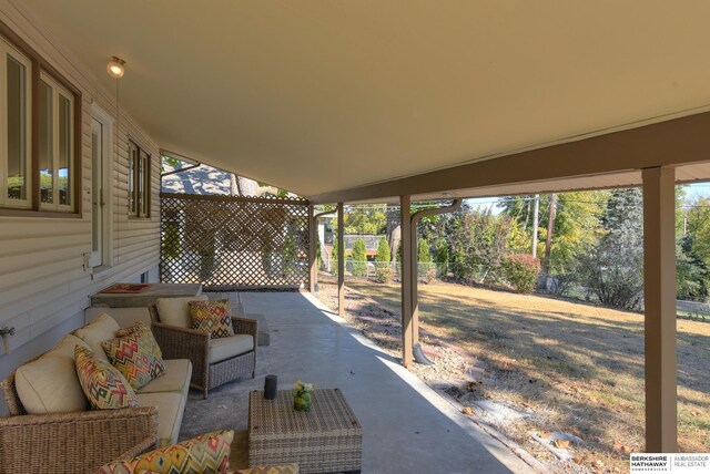 view of patio with an outdoor living space