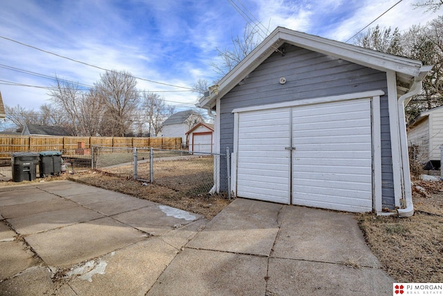 view of garage