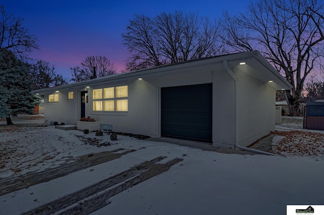 view of front of house with a garage