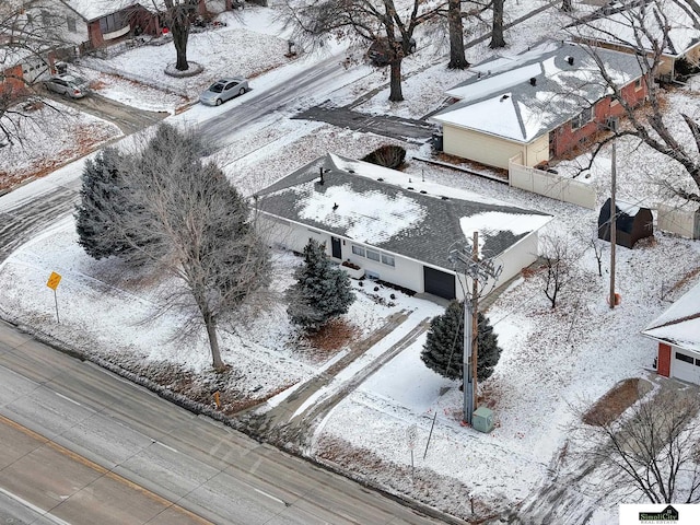 view of snowy aerial view