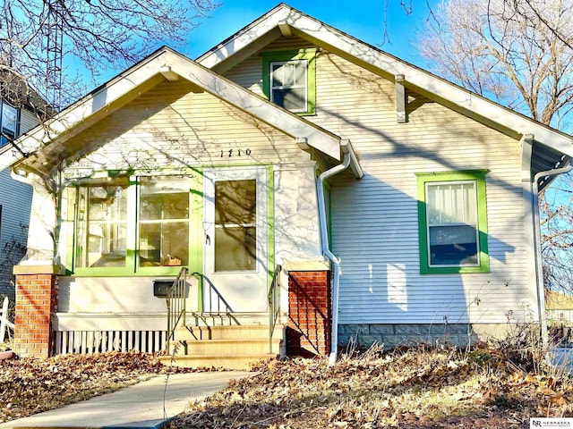 view of front of home featuring entry steps