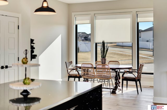 dining area featuring light hardwood / wood-style floors