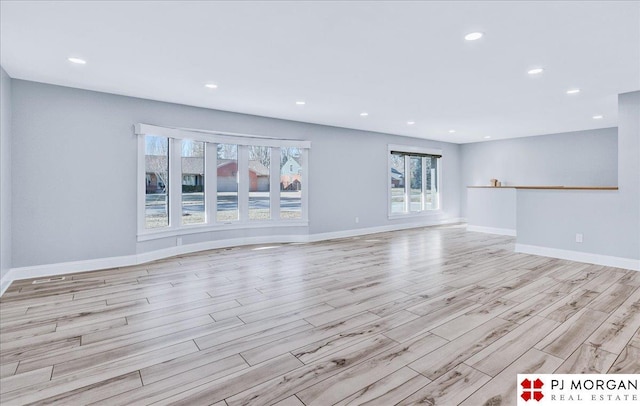 empty room featuring light wood-type flooring