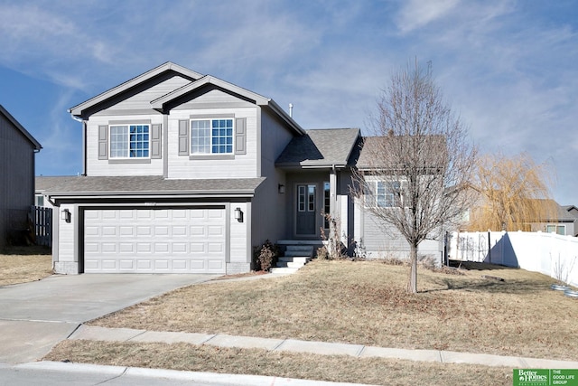 view of front facade featuring a garage